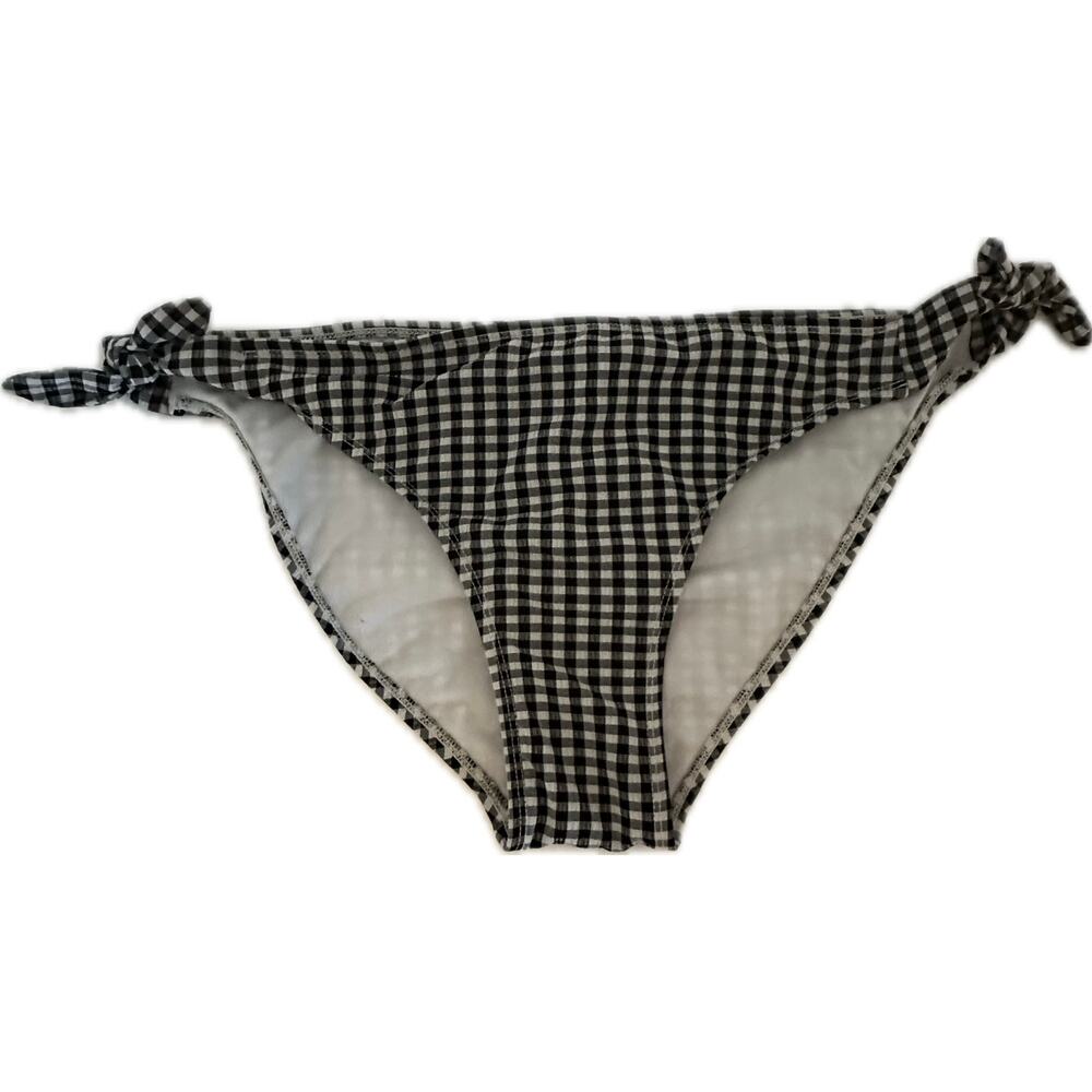 Xhilaration Women's XL Black Gingham‎ Bikini Bottoms Stretchy Swimwear
